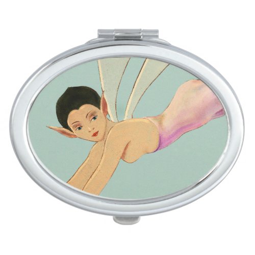 Fairy in Pastel Pink Compact Mirror