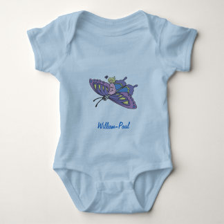 Fairy in Pink Flying on Butterfly Baby Bodysuit