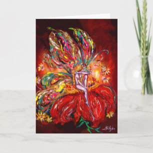 FAIRY IN RED HOLIDAY CARD