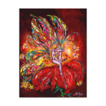 FAIRY IN RED INVITATION POSTCARD