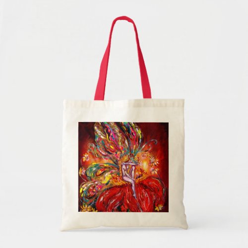 FAIRY IN RED TOTE BAG