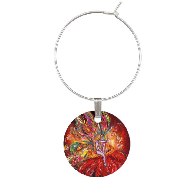 FAIRY IN RED WINE CHARM (Front)