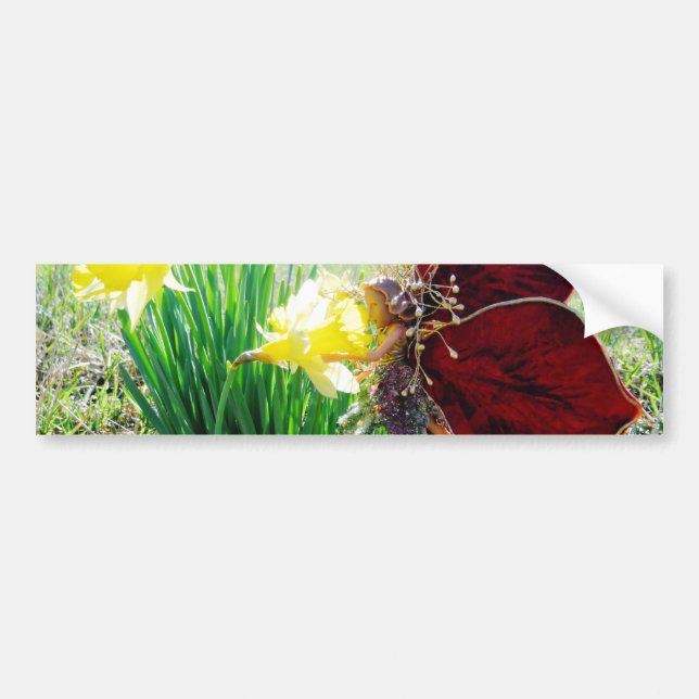 Fairy in the Daffodils Bumper Sticker (Front)