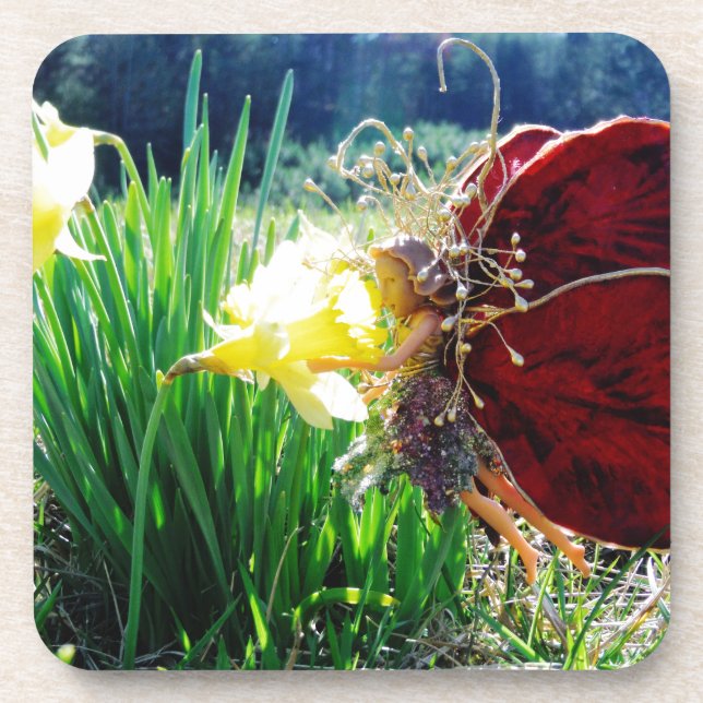Fairy in the Daffodils Drink Coaster (Front)
