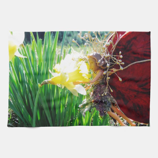 Fairy in the Daffodils Kitchen Towel (Horizontal)