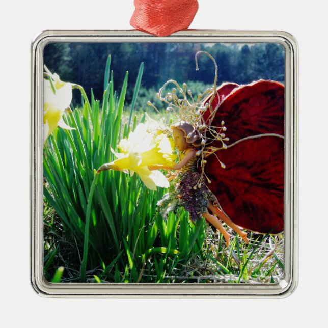 Fairy in the Daffodils Metal Ornament (Front)