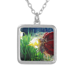 Fairy in the Daffodils Silver Plated Necklace