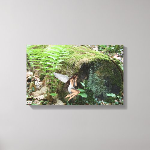 Fairy In The Forest Mixed Media Canvas Print