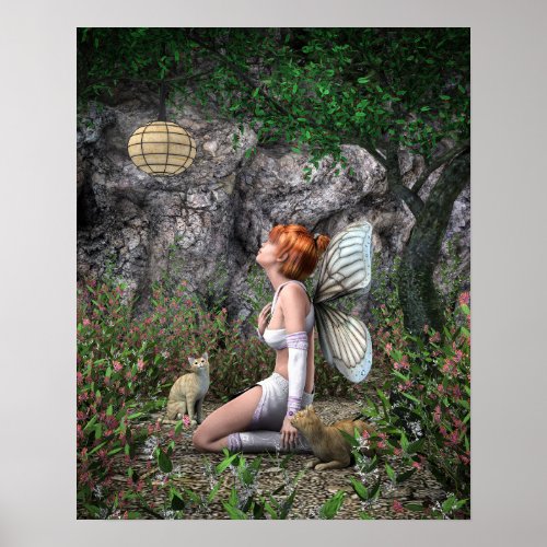 fairy in the magical forest poster