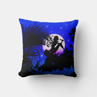 Fairy in the Moonlight Throw Pillow