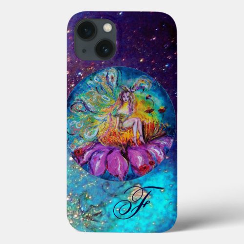 FAIRY IN THE NIGHT   Blue Teal Monogram iPhone 13 Case