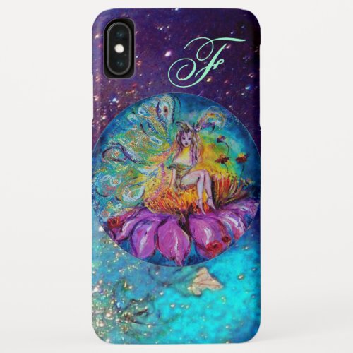 FAIRY IN THE NIGHT Blue Teal Monogram iPhone XS Max Case