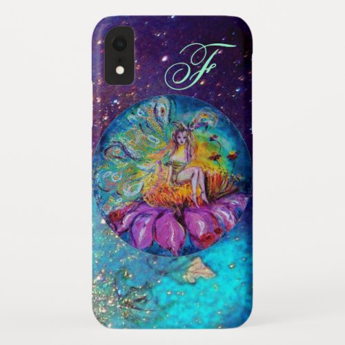 FAIRY IN THE NIGHT   Blue Teal Monogram iPhone XR Case