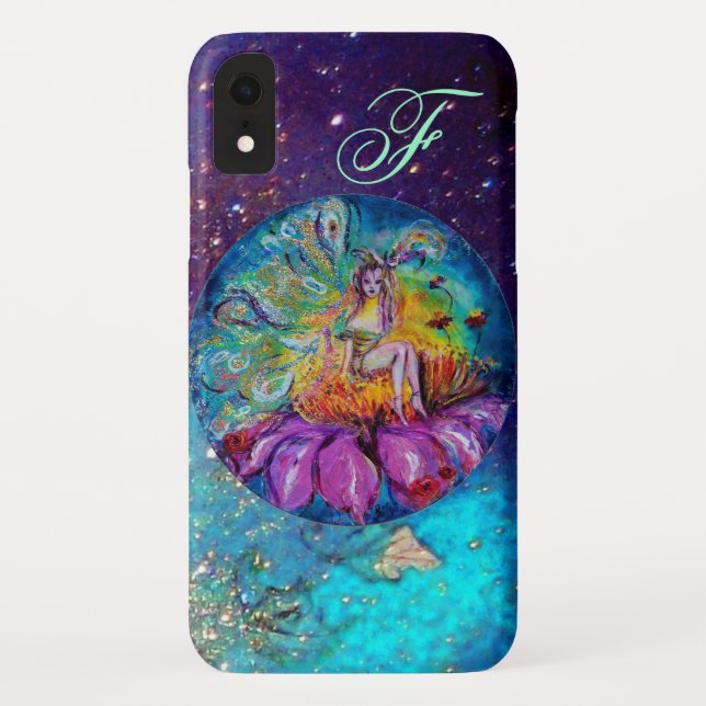 FAIRY IN THE NIGHT   Blue Teal Monogram Case-Mate iPhone Case (Back)