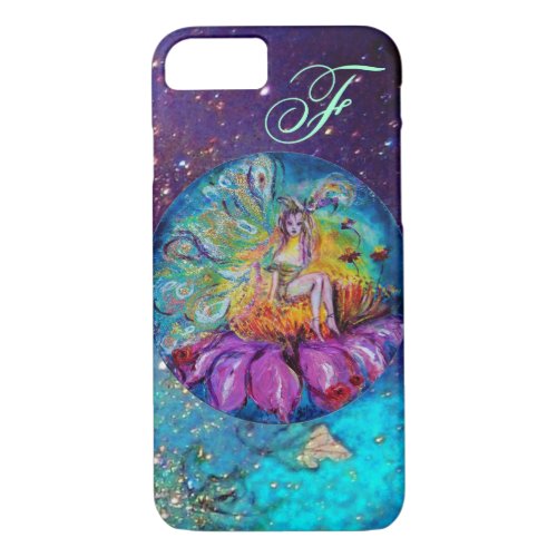 FAIRY IN THE NIGHT   Blue Teal Monogram iPhone 87 Case
