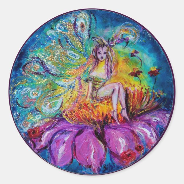 FAIRY IN THE NIGHT CLASSIC ROUND STICKER (Front)