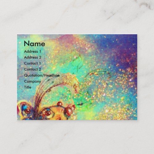 FAIRY IN THE NIGHT  MAGIC BUTTERFLY PLANT teal Business Card