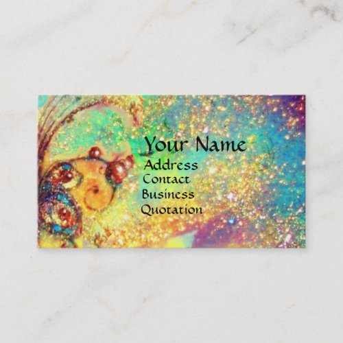 FAIRY IN THE NIGHT  MAGIC BUTTERFLY PLANT teal Business Card