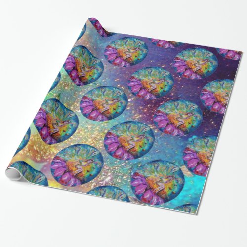 FAIRY IN THE NIGHT _MAGIC BUTTERFLY PLANT WRAPPING PAPER