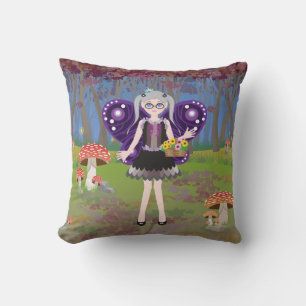 Fairy in the night throw pillow