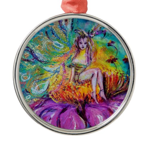 FAIRY IN THE NIGHT  VIBRANT BLUE SAPPHIRE Gem Metal Ornament