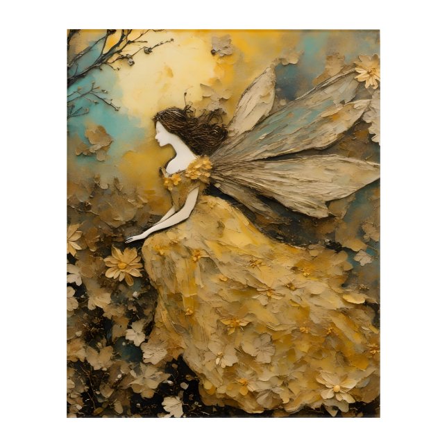 Fairy in Yellow Acrylic Print (Front)