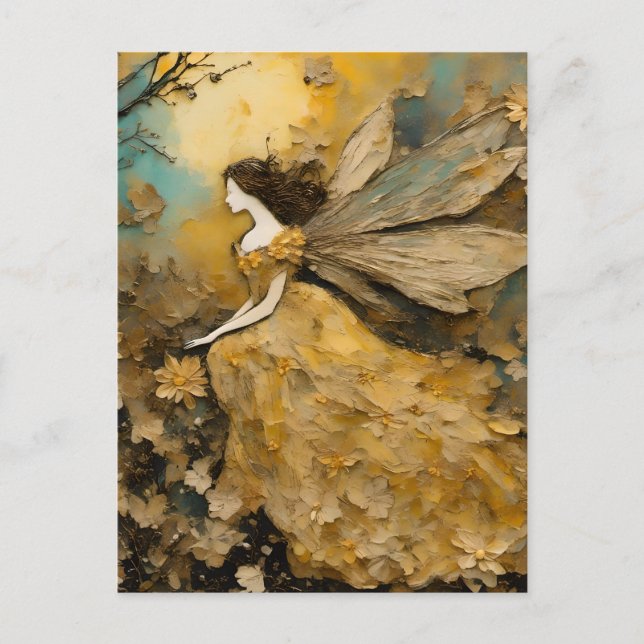 Fairy in Yellow Postcard (Front)