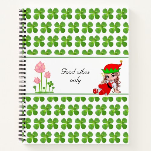 Fairy  Jade Tree Green Leaves Notebook