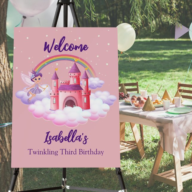 Fairy Kid's Birthday Fairytale Castle Rainbow  Foam Board (Creator Uploaded)