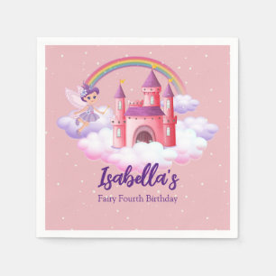 Fairy Kid's Birthday Fairytale Castle Rainbow Napkins