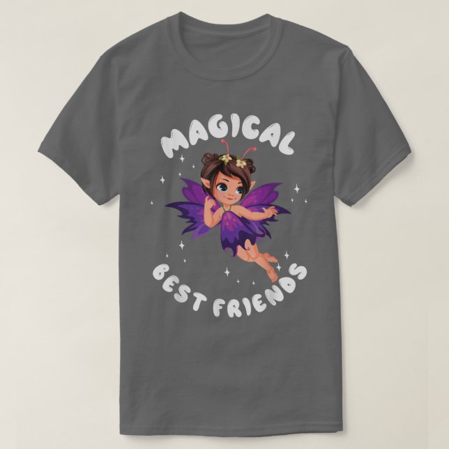 Fairy KidsFor Girls Women Fairy Kids Best Friends  T-Shirt (Design Front)