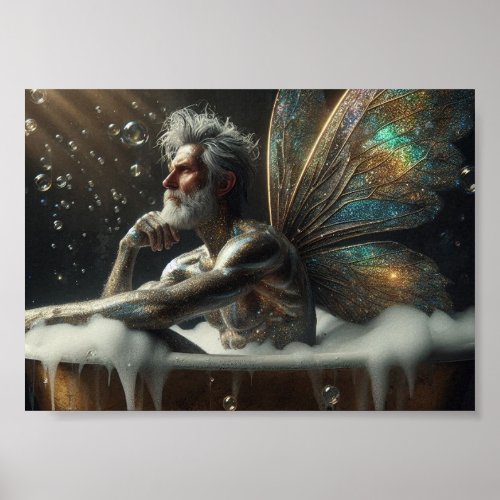 Fairy King Takes a Bath Poster