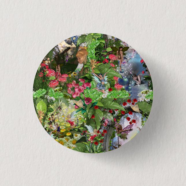Fairy Kingdom forest dreamland fantasy stories Button (Front)