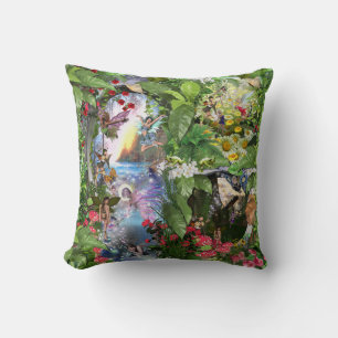 Fairy Kingdom forest dreamland fantasy stories Throw Pillow