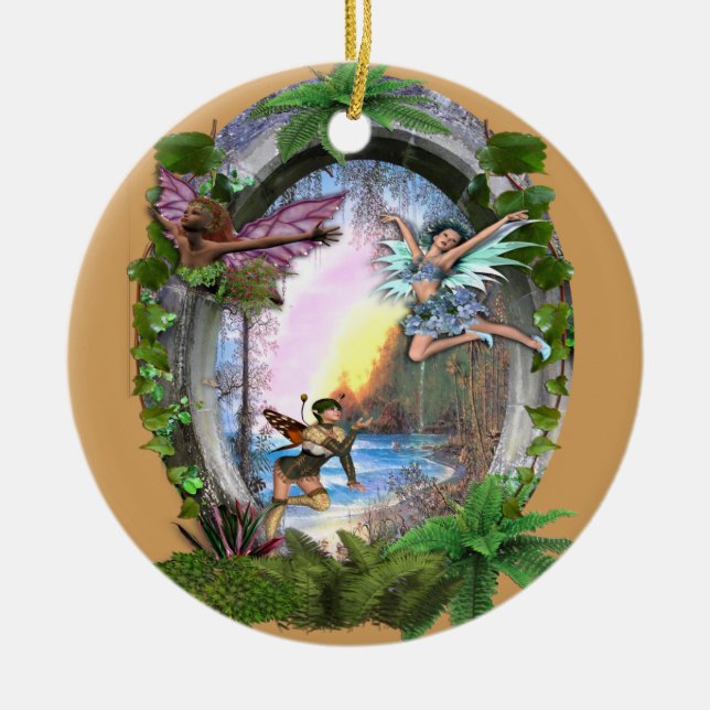 Fairy Kingdom Plate Ceramic Ornament (Front)