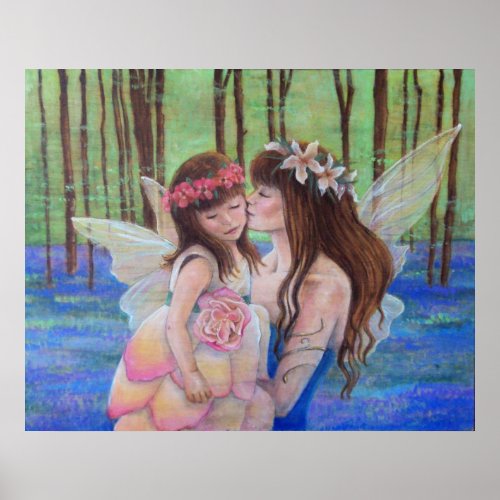 Fairy Kisses ART PRINT Mother and Daughter