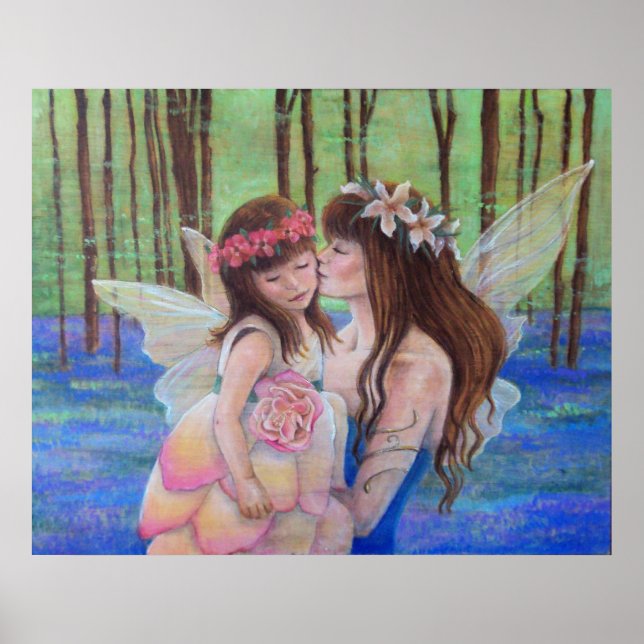 Fairy Kisses ART PRINT Mother and Daughter (Front)