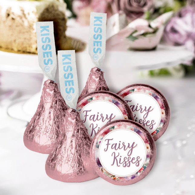 Fairy Kisses Custom Chocolate Party Favors  (Fairy First Birthday Fairy Kisses Hershey Kiss Candy Favors)