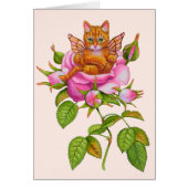Fairy Kitten Resting in Rose (Front)