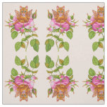 Fairy Kitten Resting in Rose Fabric