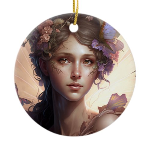 Fairy Lady Fantasy Art Ceramic Ornament