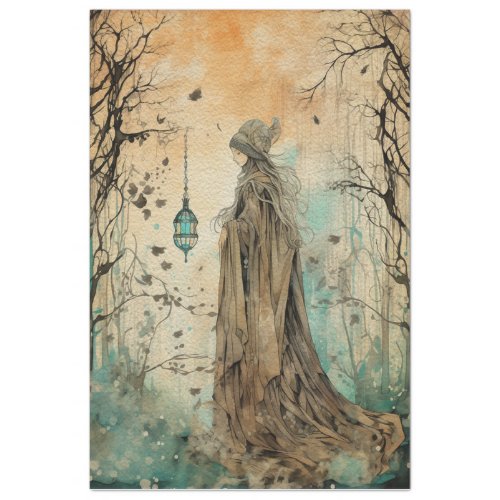 Fairy Land Spring Forest Whimsical Witch No1 Tissue Paper
