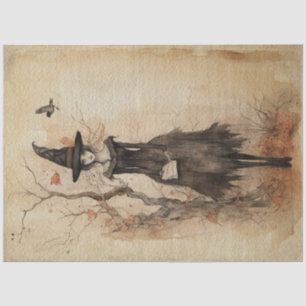 Fairy Land Spring Forest Whimsical Witch No2 Tissue Paper