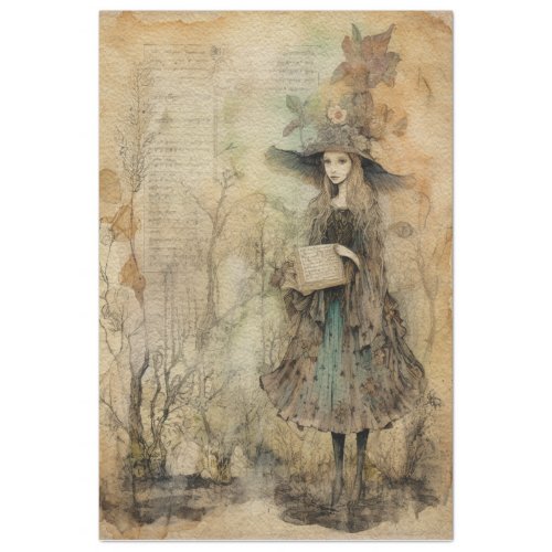 Fairy Land Spring Forest Whimsical Witch No3 Tissue Paper