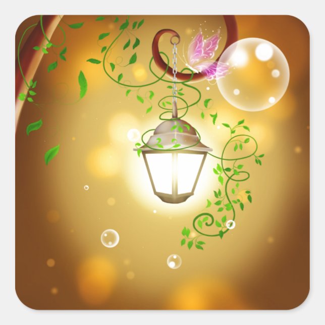 Fairy Lantern Square Sticker (Front)