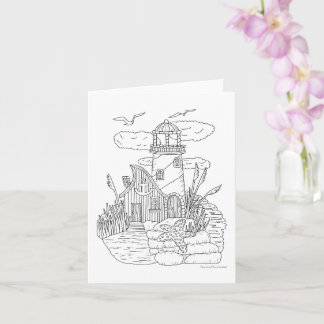 Fairy Lighthouse Color It Yourself Blank Card