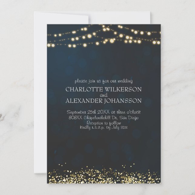 Fairy Lights and Glitter Magical Night Invitation (Front)