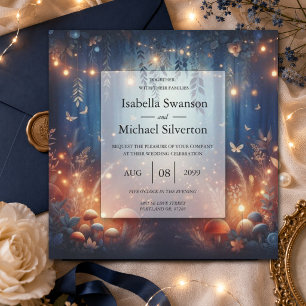 Fairy Lights and Moonlit Forest Magic Wedding Invitation