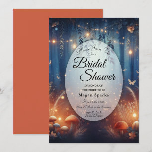 Fairy Lights in a Moonlit Forest Bridal Shower Invitation