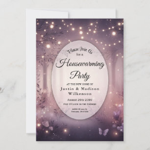 Fairy Lights in Woodland Glow Housewarming Party Invitation